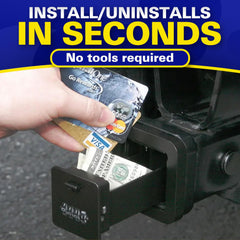 HitchSafe HS7000 installed in a trailer hitch demonstrating discreet secure placement
