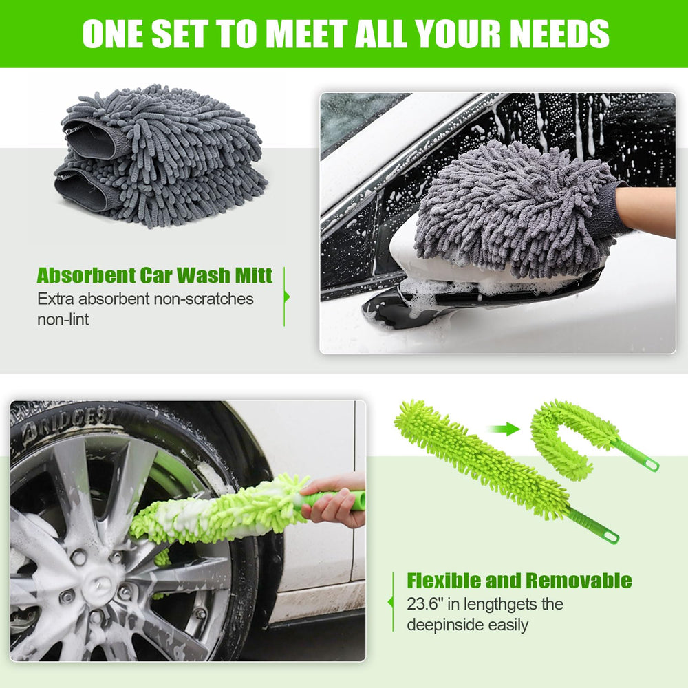HITJOY kit in use washing an SUV roof for safer high-reach cleaning