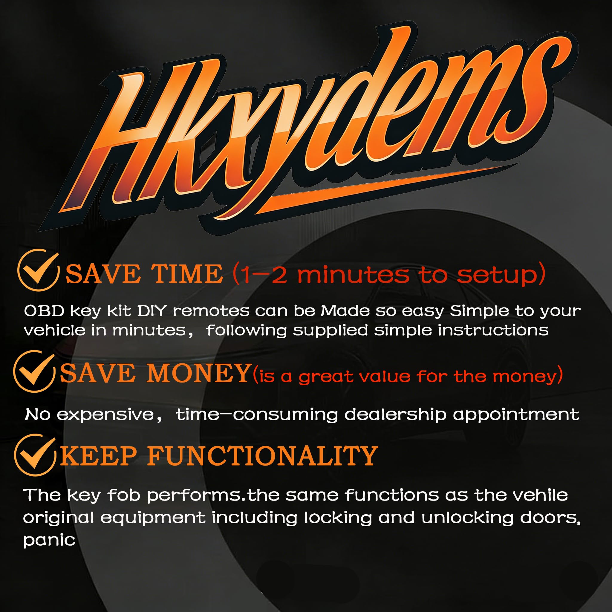 Hkxydems remote operating car locks demonstrating retained functions