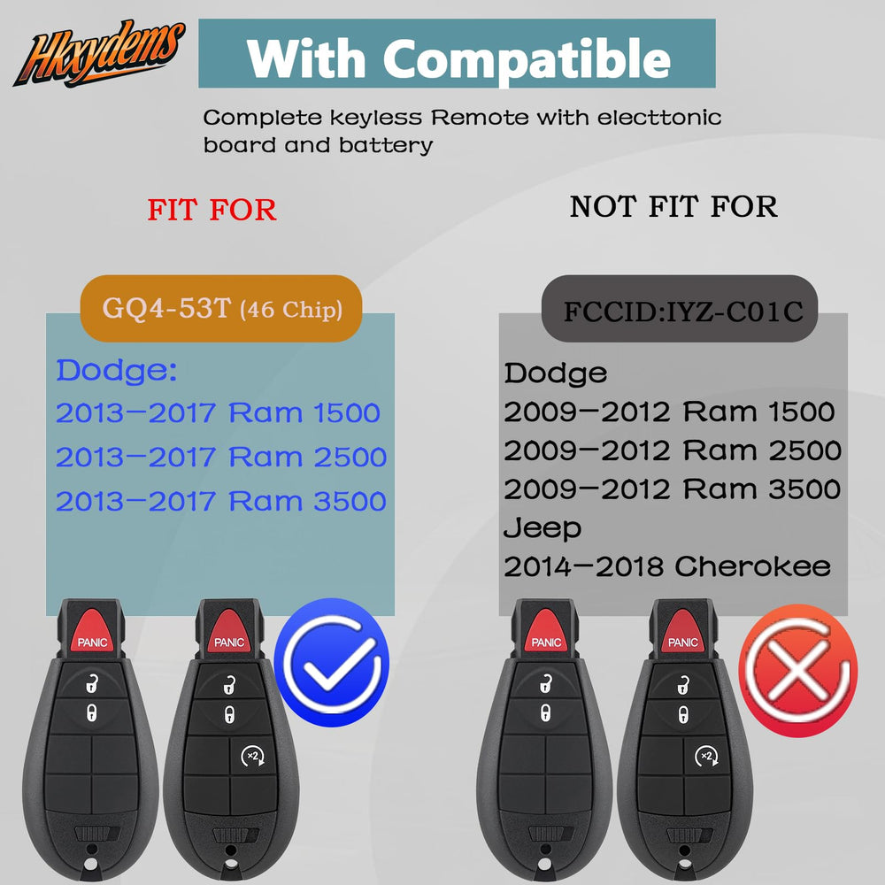 Hkxydems remote back label close-up confirming model compatibility