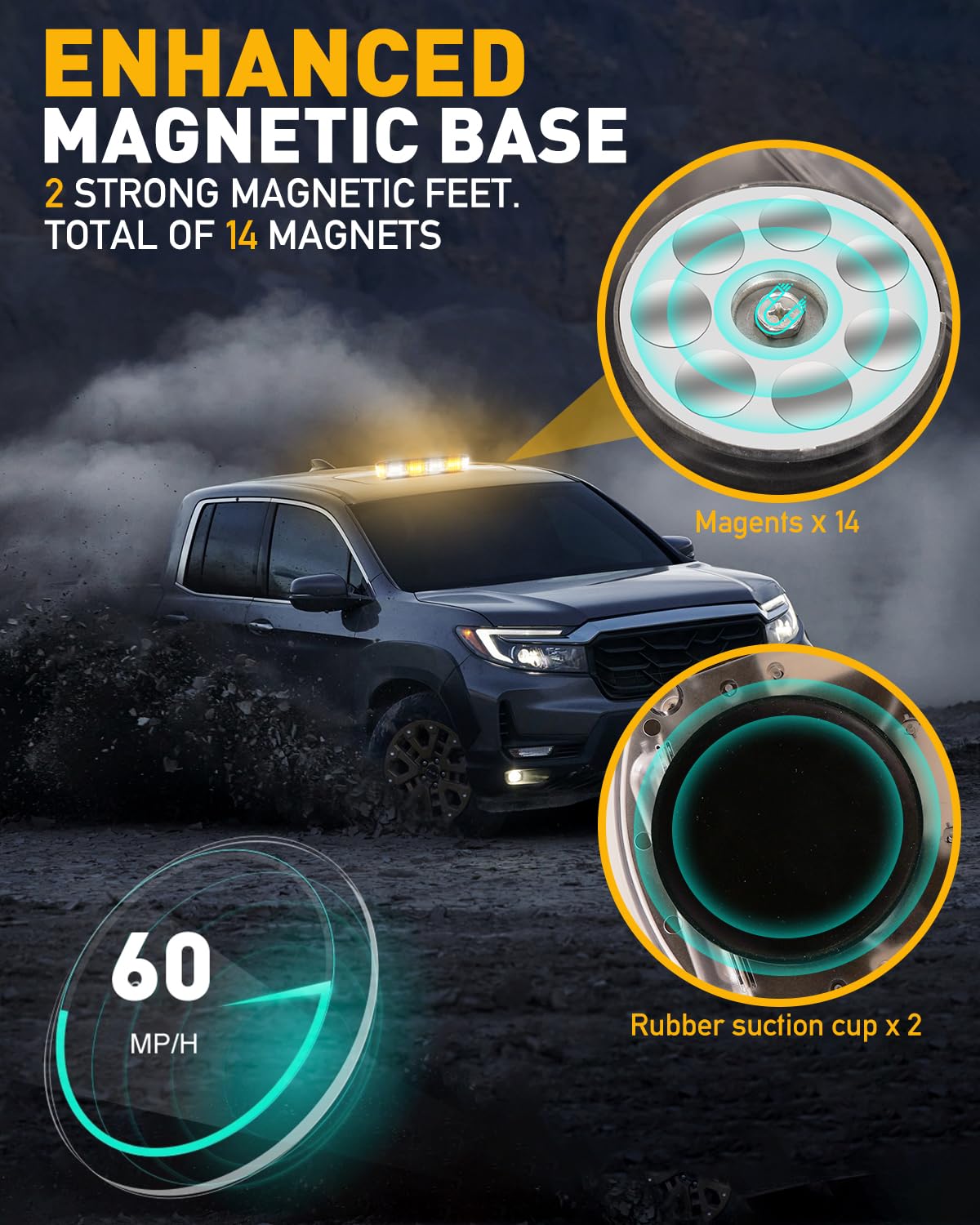 HLauto 700A installed on a truck rooftop improving roadside visibility