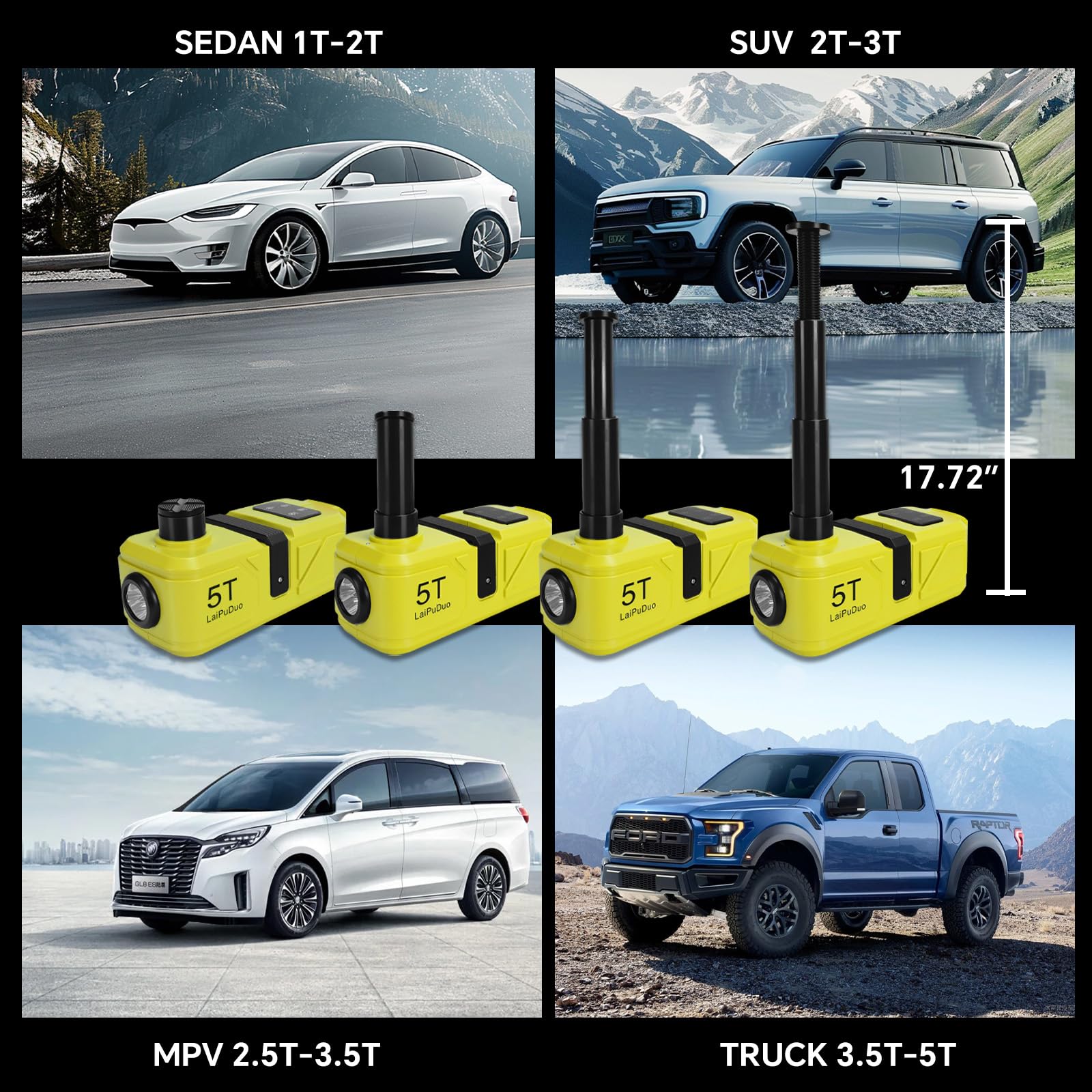 HLiePiHa lift-range detail showing 6.1–17.7" scale and clear height control benefit