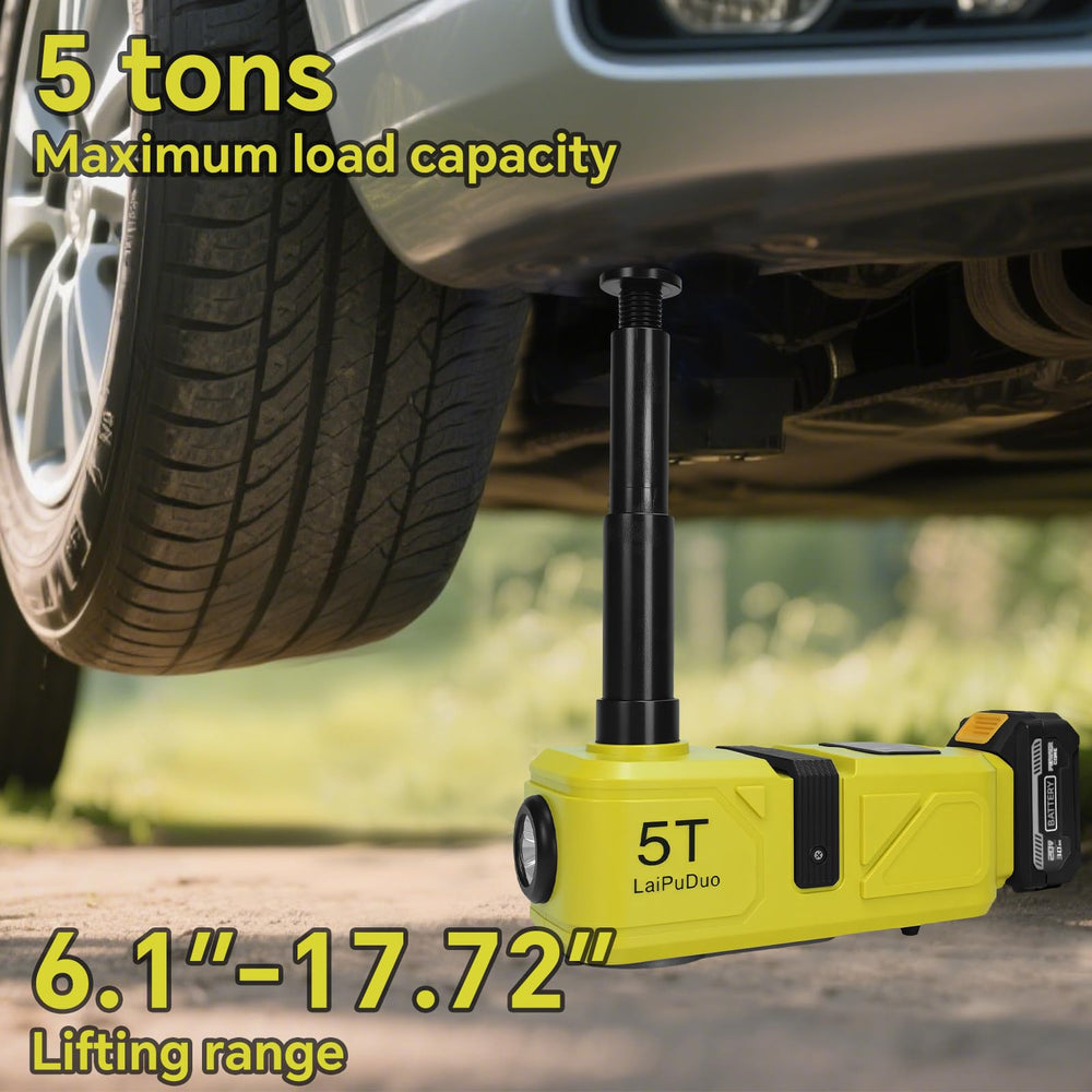 HLiePiHa jack in a car trunk illustrating lightweight portability and easy storage