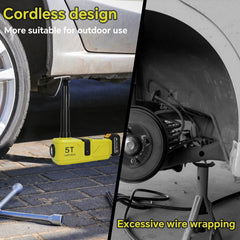 HLiePiHa jack lifting a car with wheel removed offering hands-free tire-change advantage