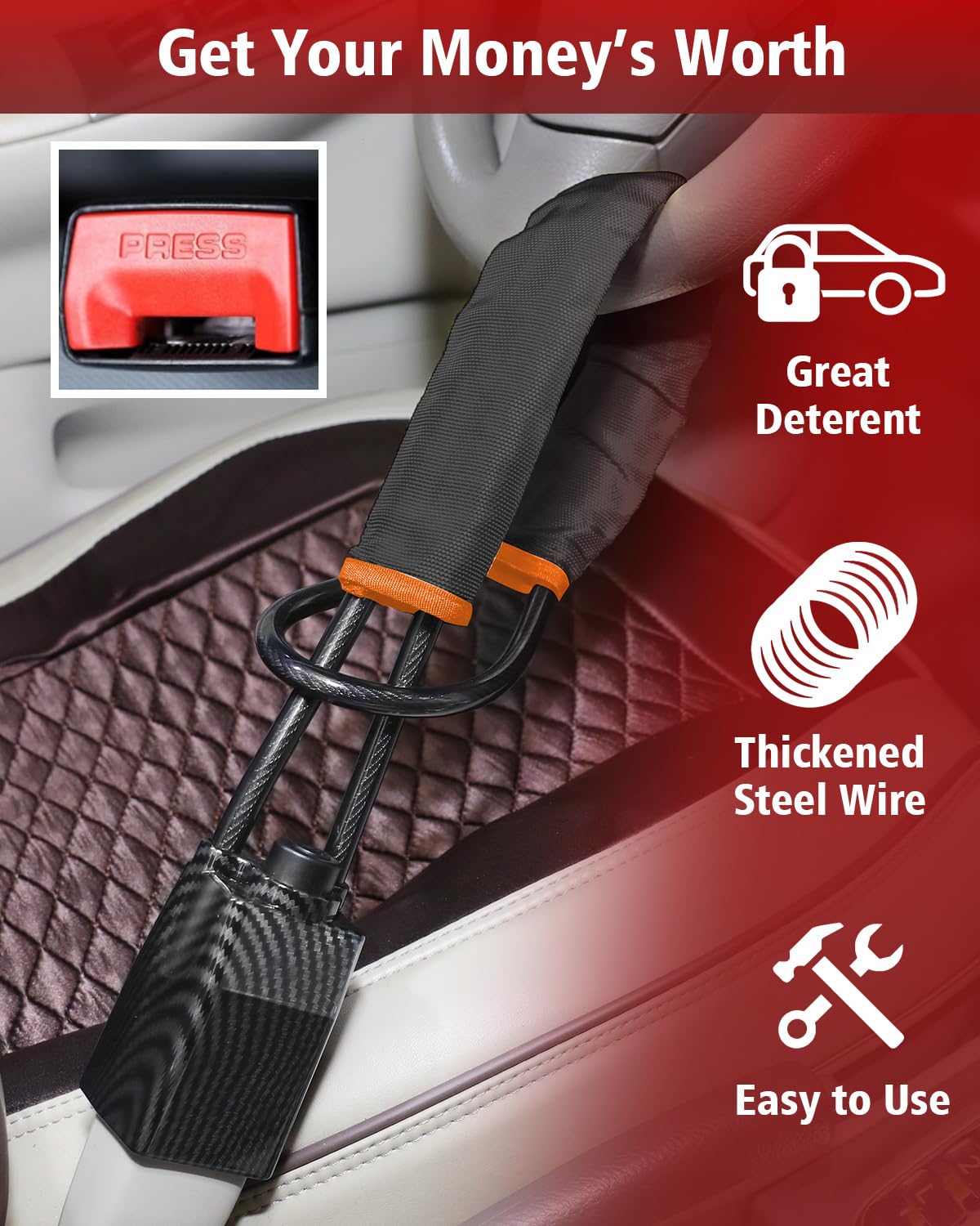 HMYMYHM compact folded lock in storage box showing small footprint for convenient stowage