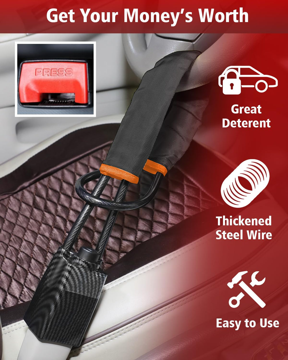 HMYMYHM compact folded lock in storage box showing small footprint for convenient stowage