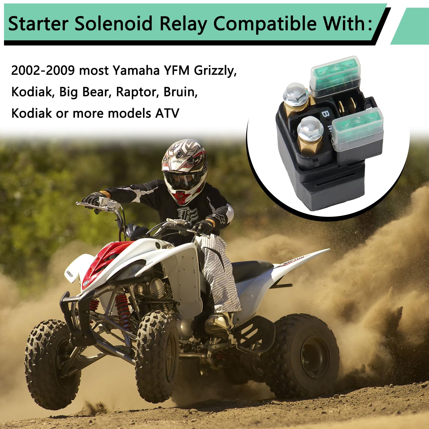 HNeekyr starter relay side profile showing durable housing and clear labeling for fit