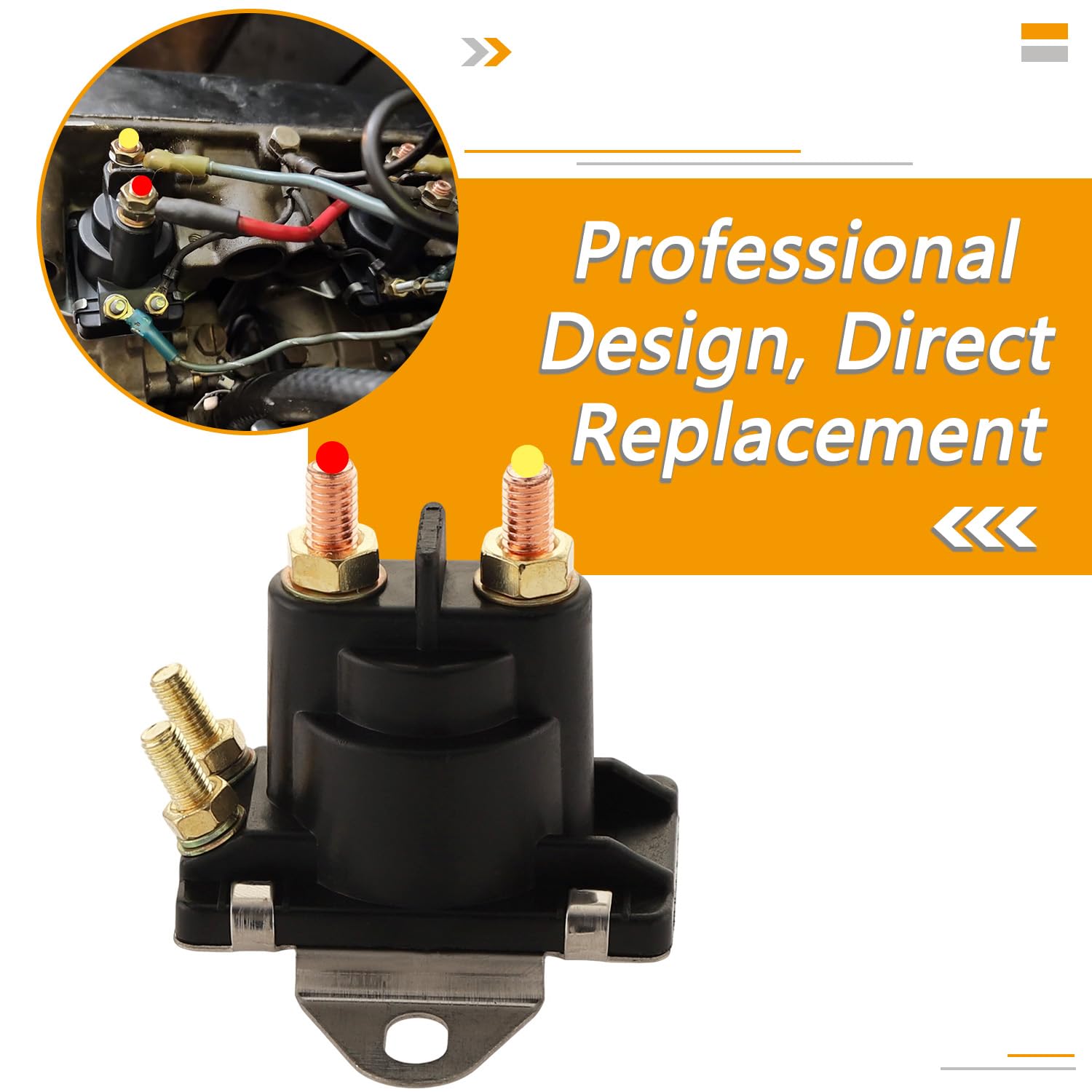 HNeekyr solenoid installed on outboard motor demonstrating direct replacement fit