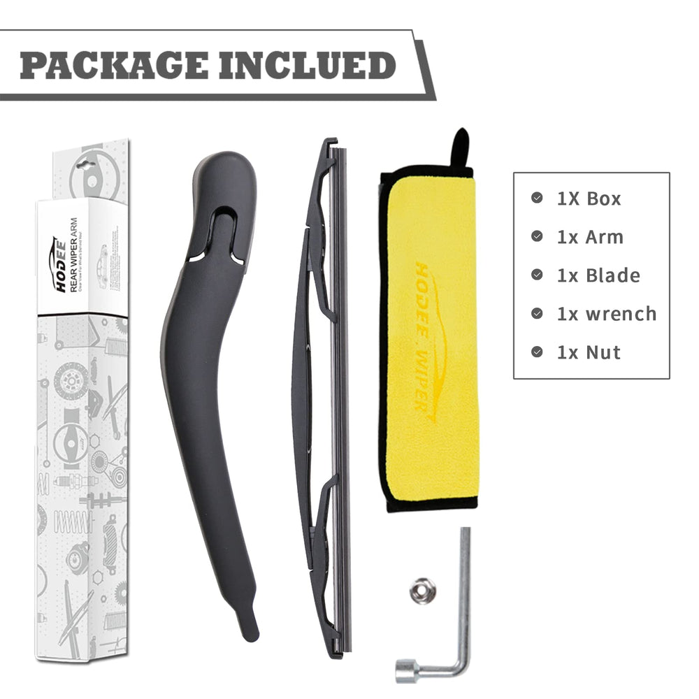 HODEE wiper arm beside ruler for accurate size and fit confirmation