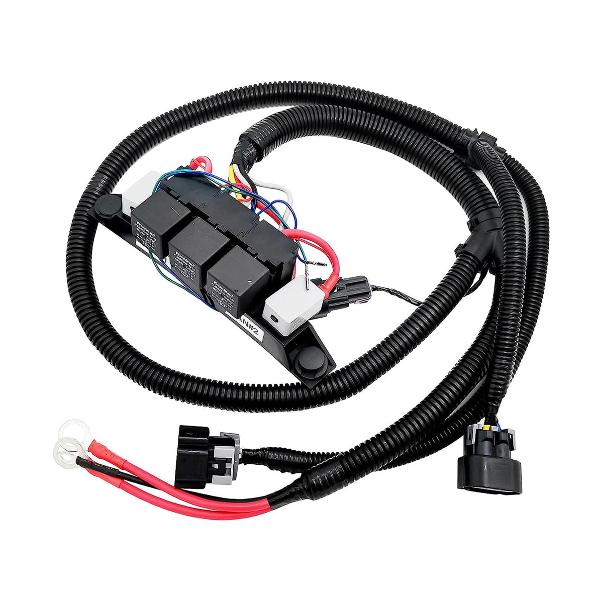 HOKZVIATMOTOELECS front view of harness shows full kit for easy fitment