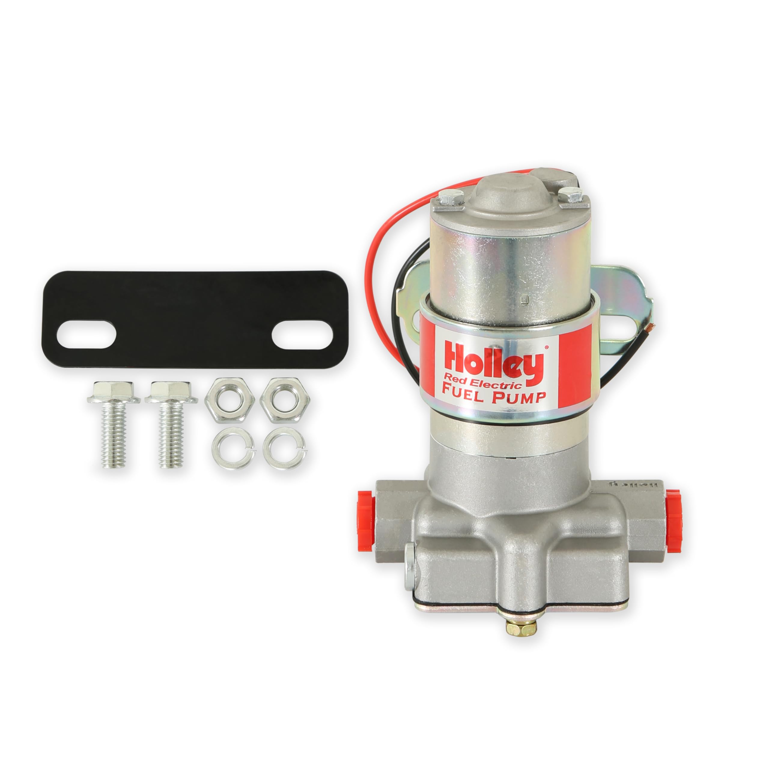 Holley RED front view showing pump body and logo for quick identification and reliability