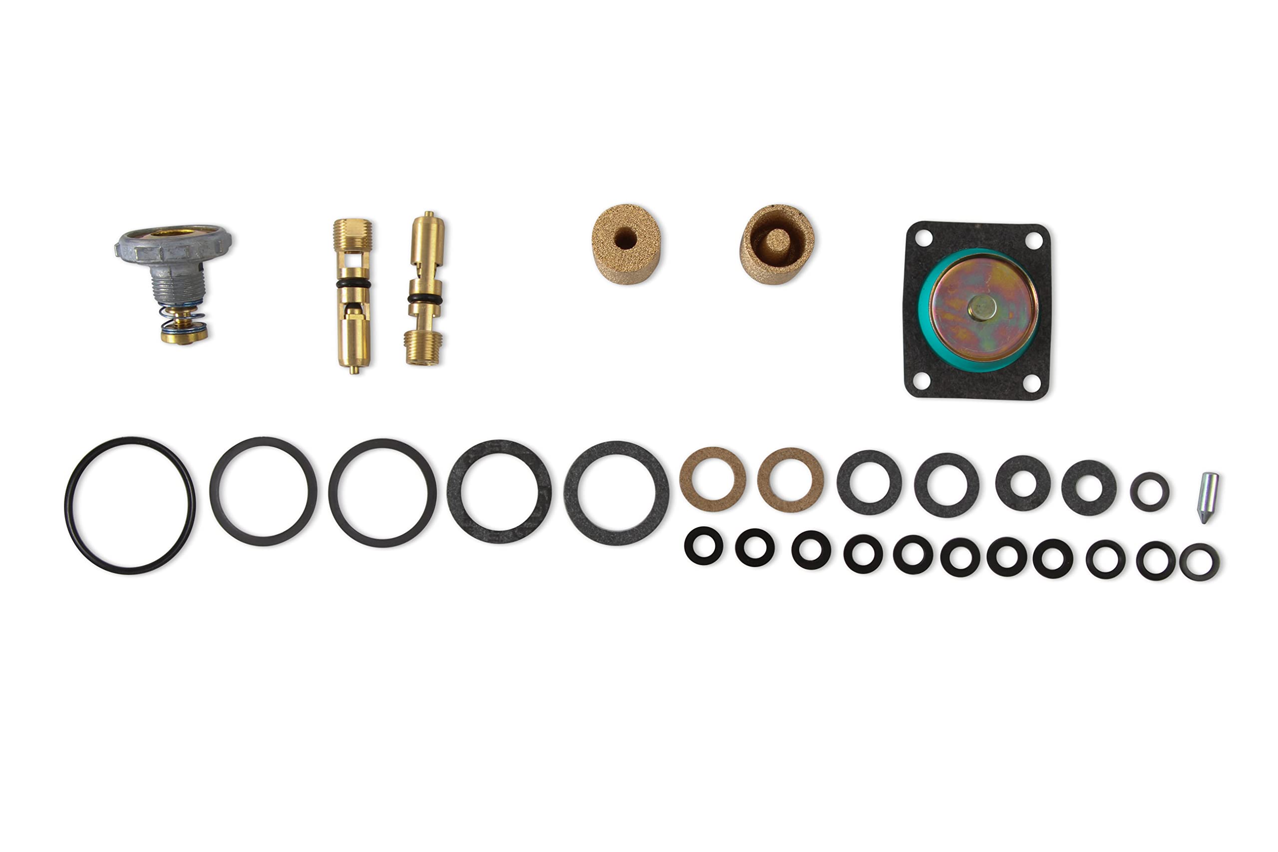 Holley kit next to ruler showing scale to check part sizes and fitment