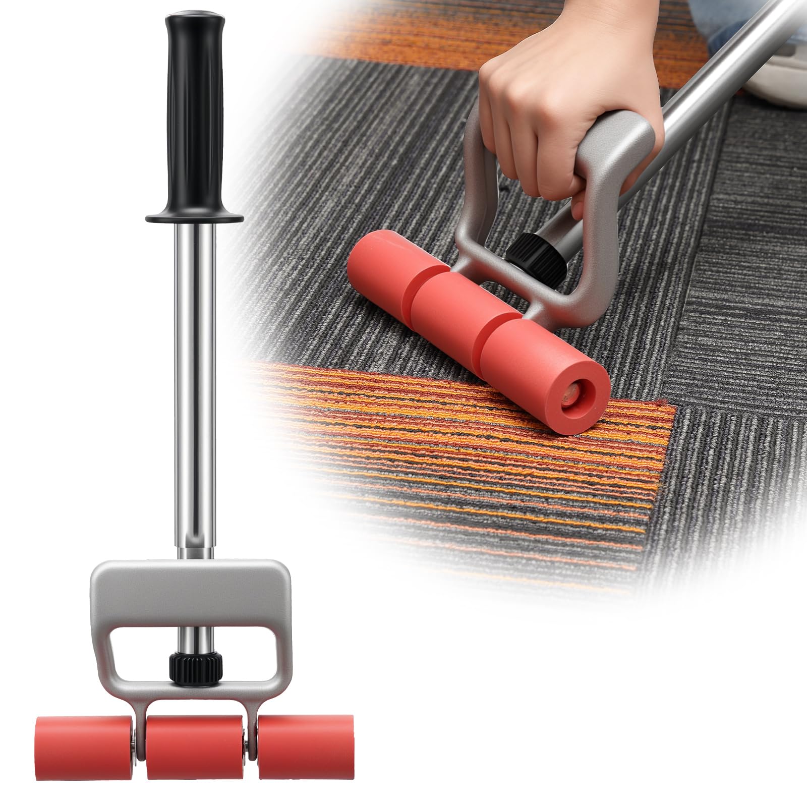 HOME RIGHT front view of adjustable rubber floor roller shows professional, ready-to-use tool