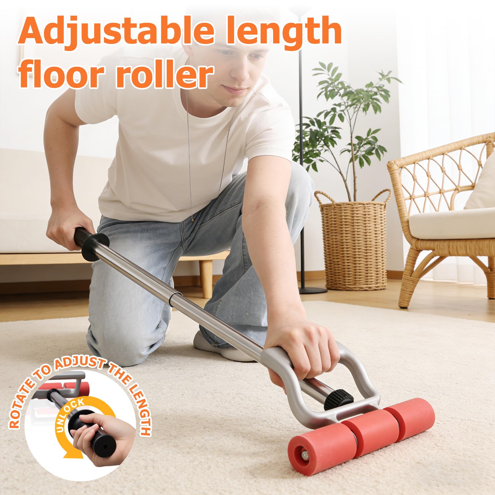 HOME RIGHT roller folded for storage shows compactness and easy tool organization