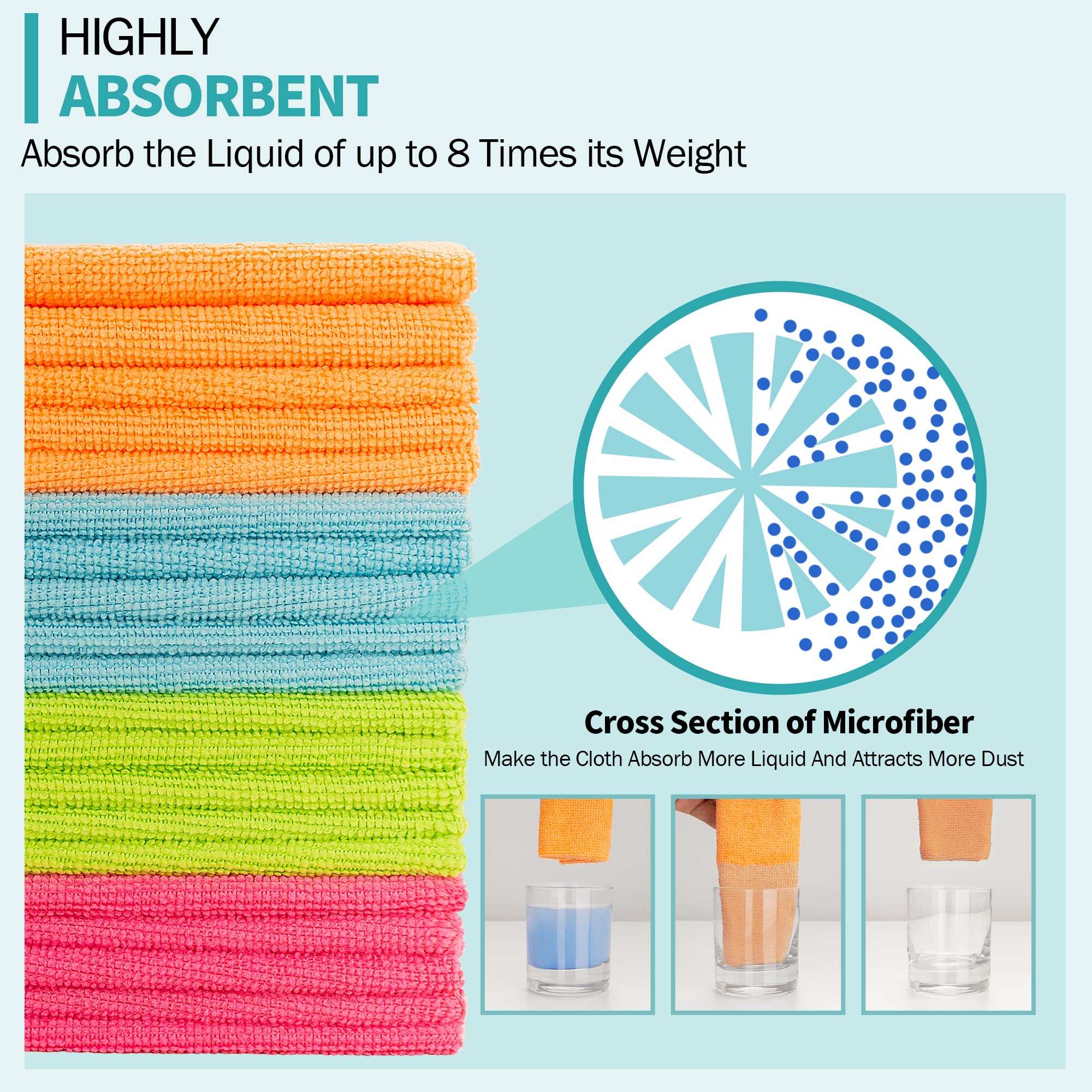HOMERHYME towel in hand demonstrating compact 12 by 12 size