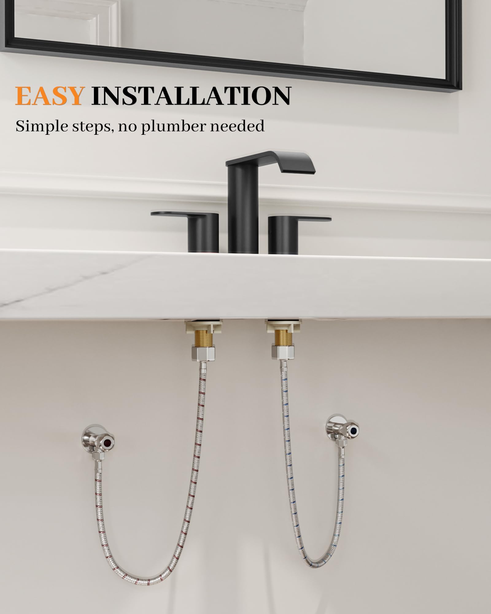 Homevacious pop-up drain and supply lines included for straightforward installation
