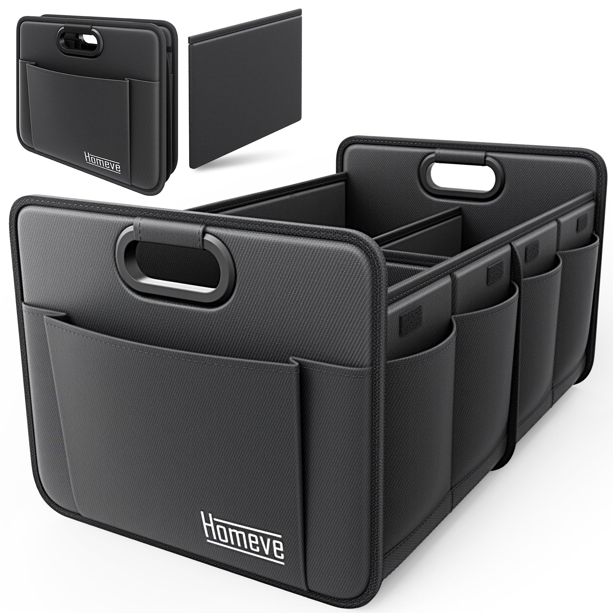 Homeve front view open showing large capacity and tidy compartments benefit