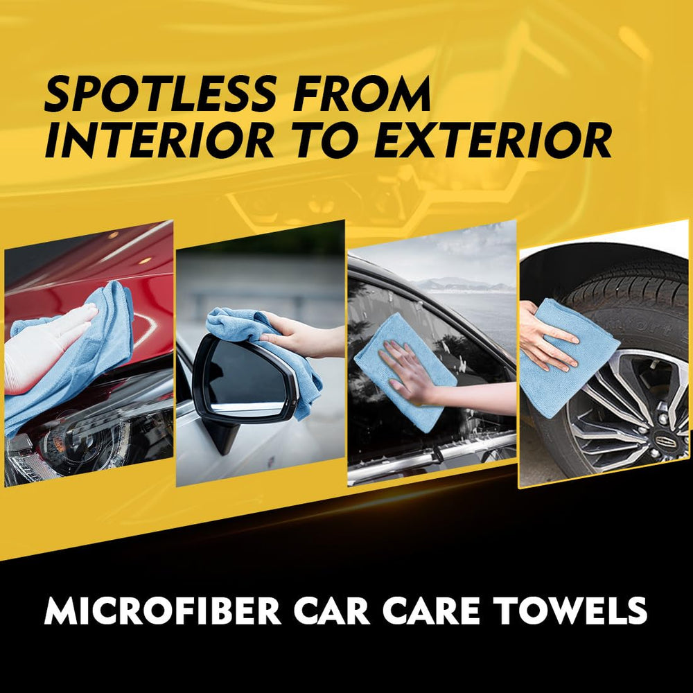 HOMEXCEL towel drying a car hood for scratch-free, streak-free finish