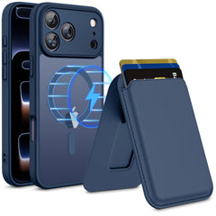 Homstect front view blue case showing slim profile and button access benefit