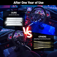 Honalia installed under-dash footwell view creating ambient cabin atmosphere