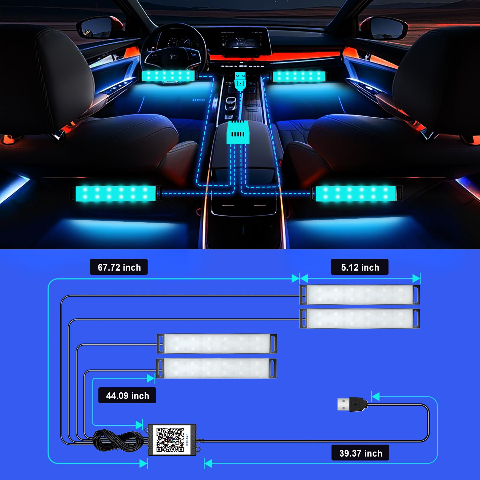 Honalia music-reactive mode in car creating rhythmic color effects for parties