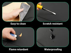 HONCENMAX showing child foot scuff area protecting upholstery from dirt
