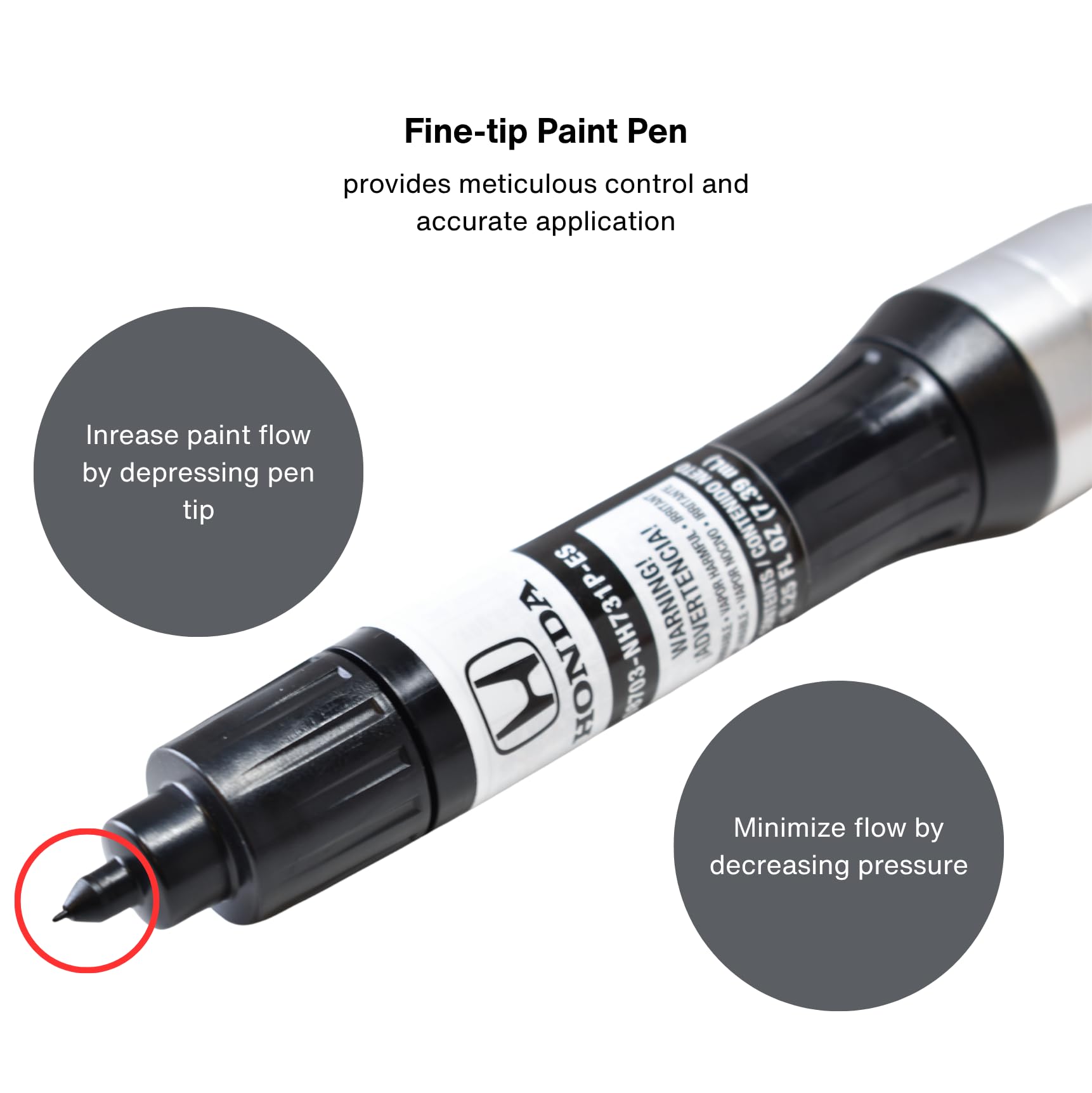 Honda pen next to ruler showing compact size for convenient storage