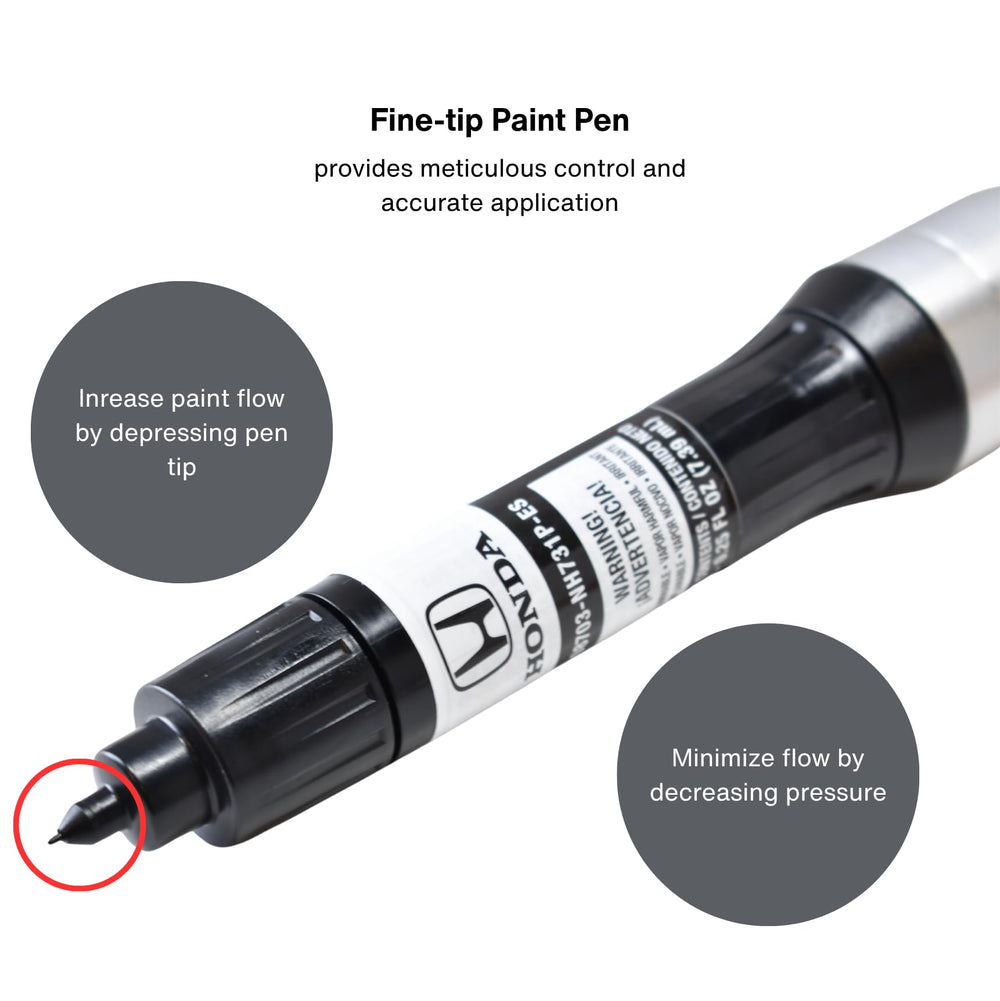Honda pen next to ruler showing compact size for convenient storage