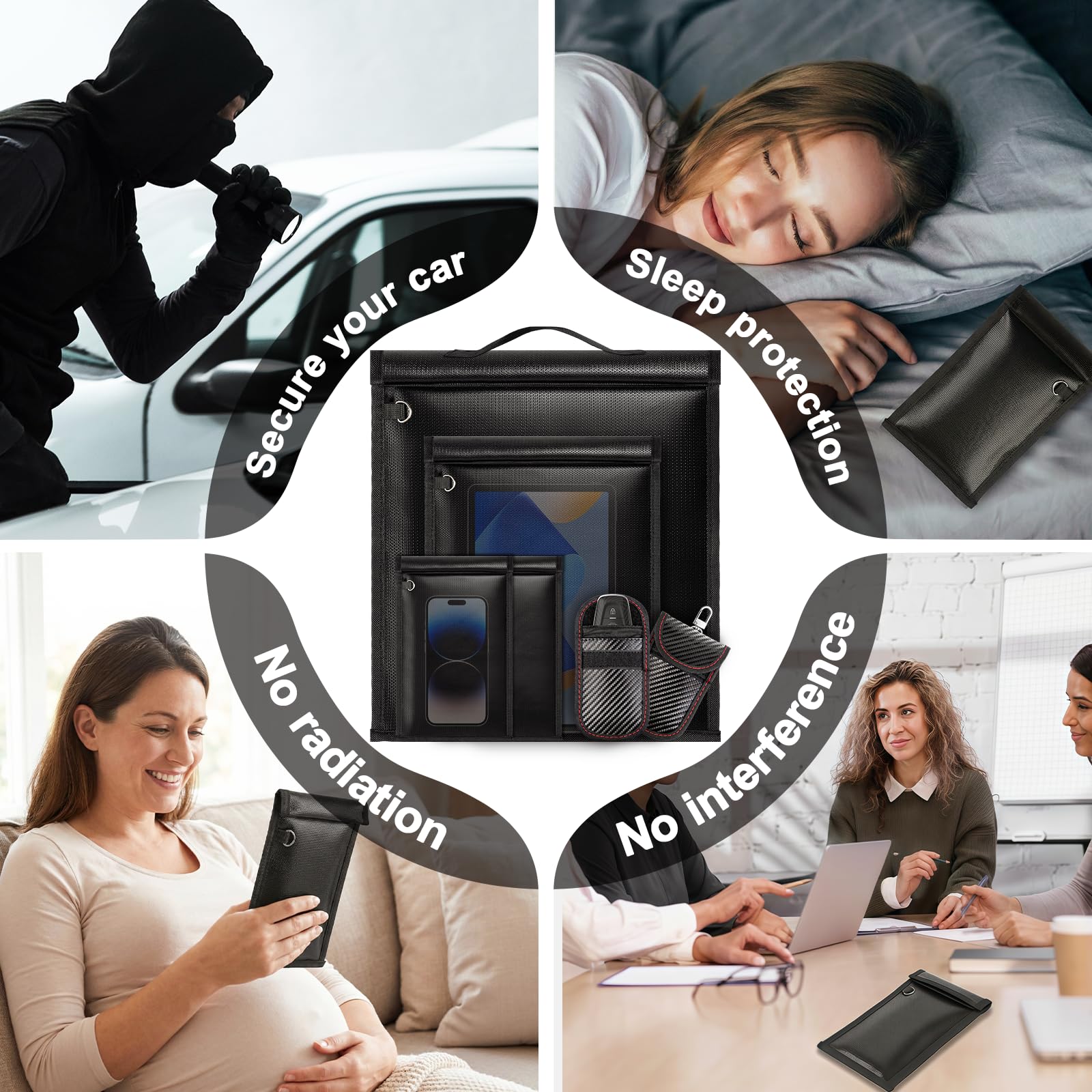 HONGDDY travel scene with pouches in backpack for portable privacy benefit