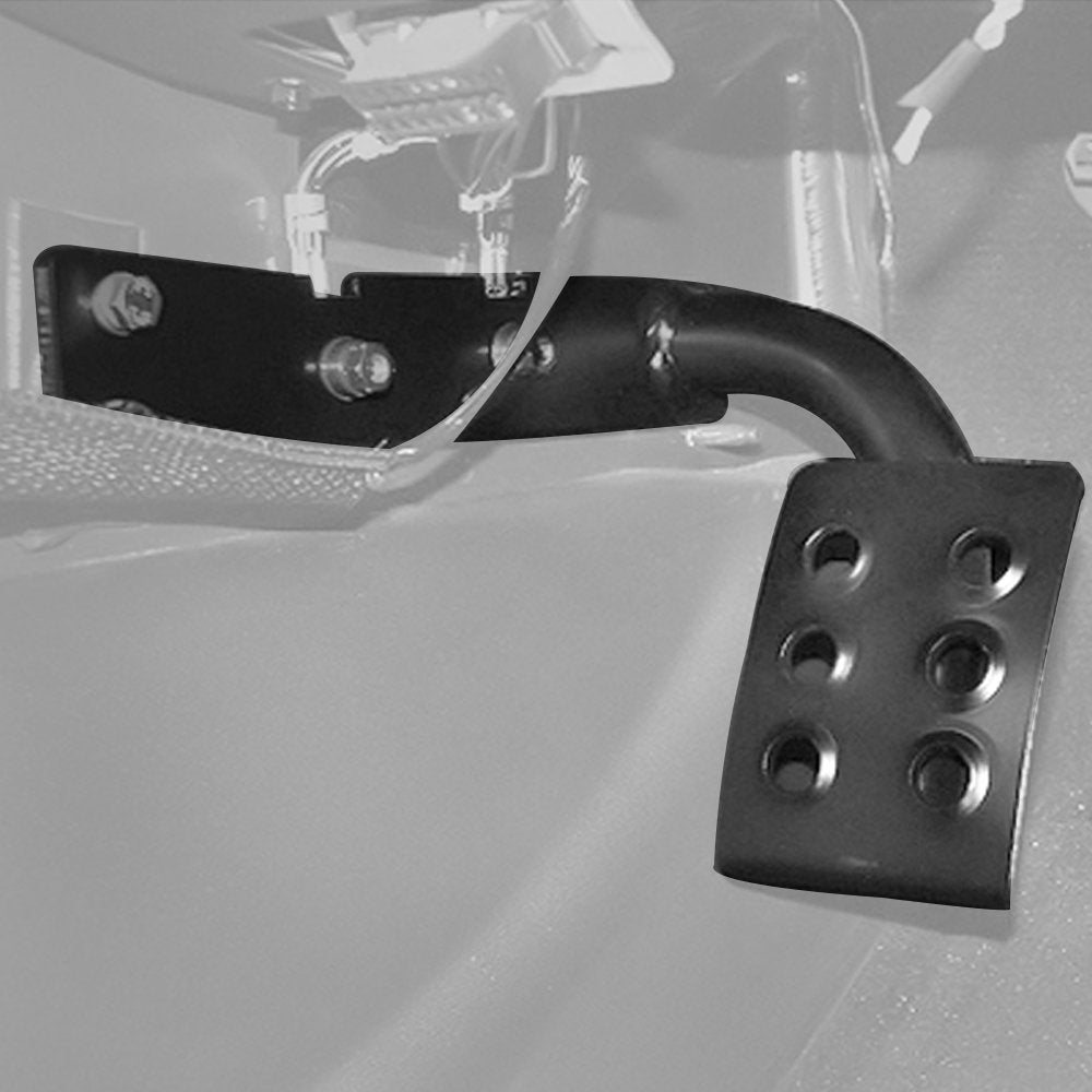 Hooke Road dead pedal front view showing solid construction and fit