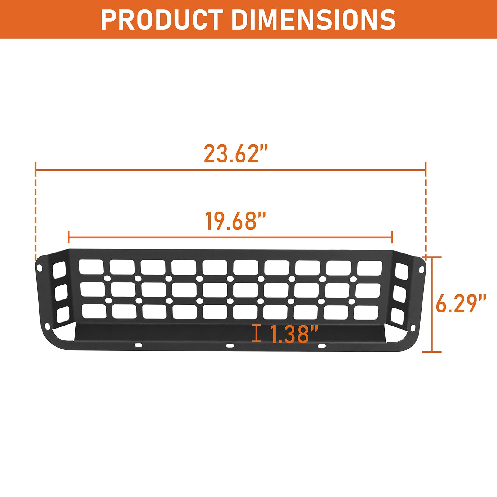 Hooke Road panel next to ruler showing exact size for fitment clarity
