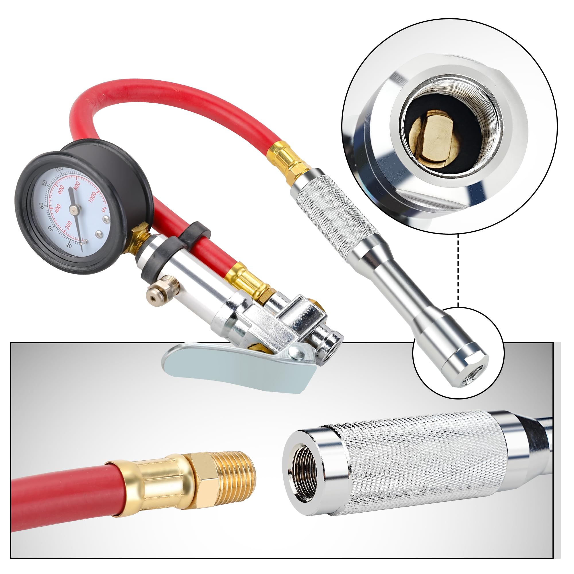 HOOTSUM close-up of 1/4” NPT female thread for broad inflator compatibility
