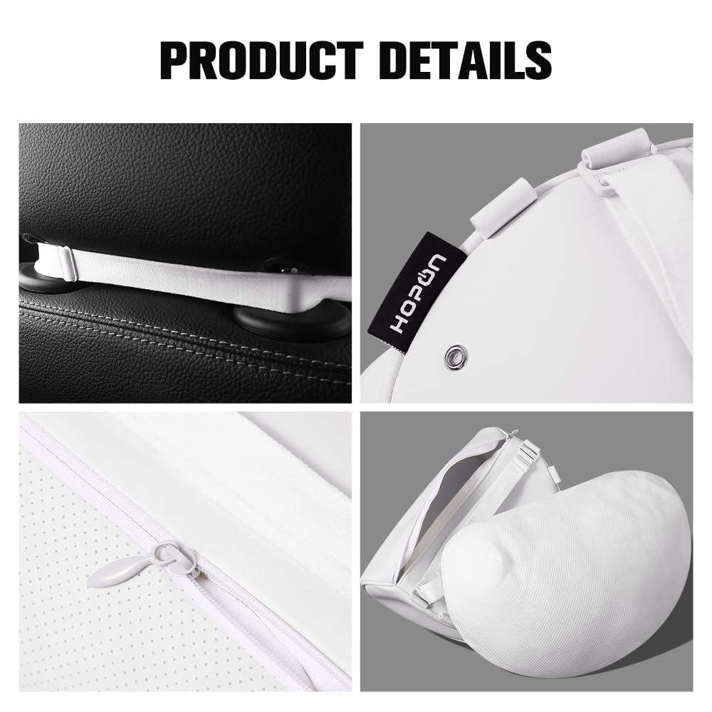 HOPON pillow size comparison with hand illustrating compact, portable support