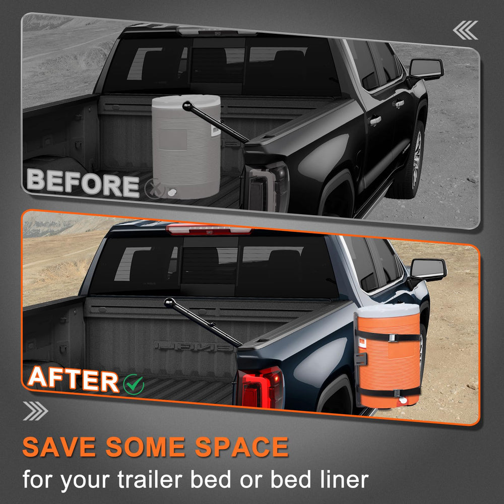 Hoqqf rack attached to trailer exterior saving interior space and improving convenience