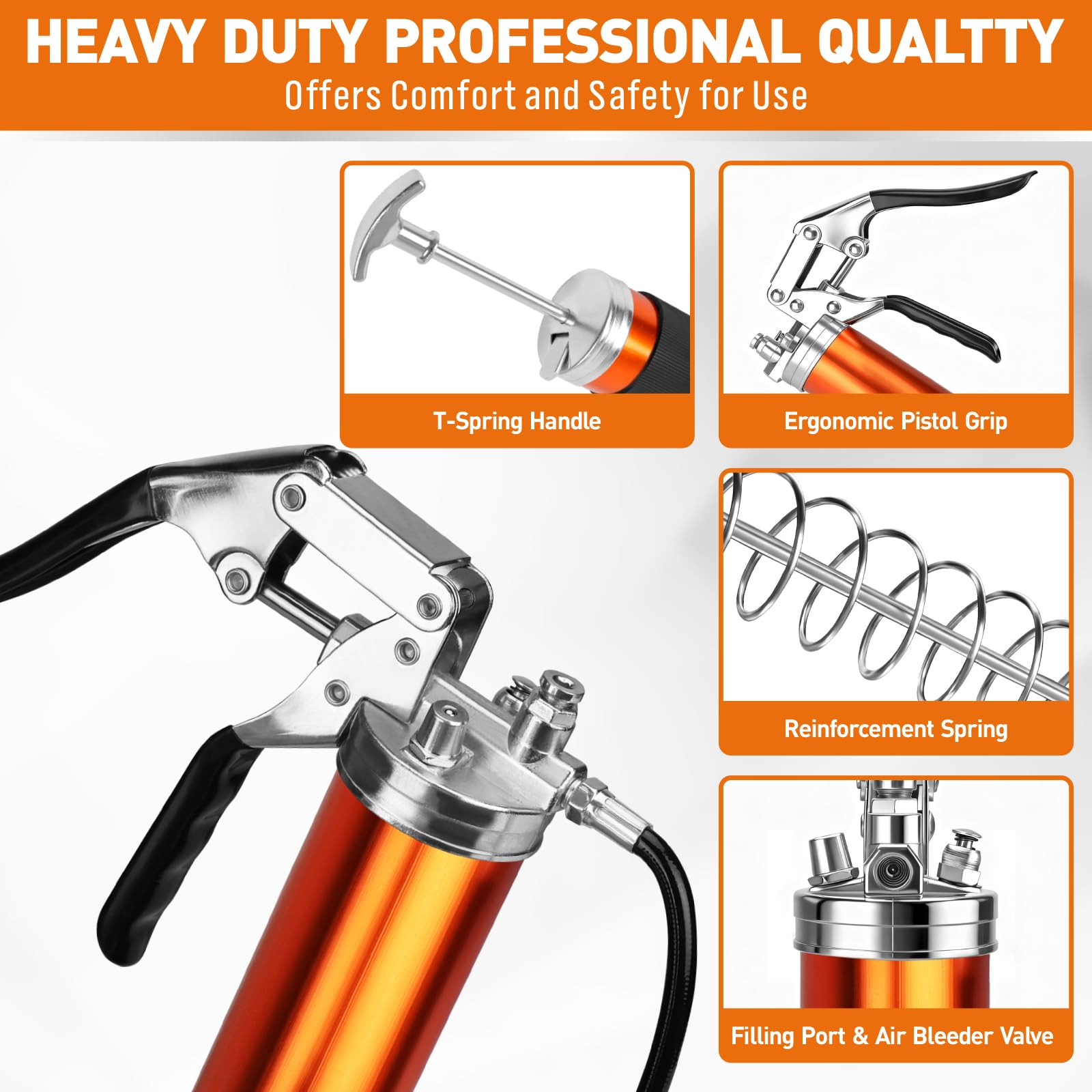 HORUSDY extension pipes and two 11" hoses laid out give multiple reach and fit options