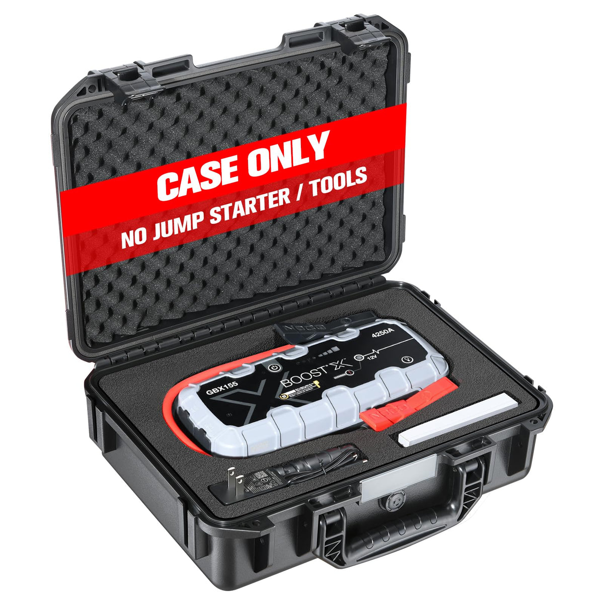 HOSOCASE front view showing fit for NOCO GBX155 and protection