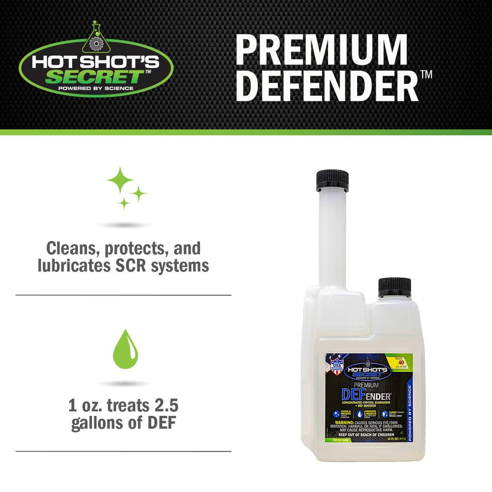 Hot Shot's Secret next to common water bottle showing 16 oz size for dosing convenience