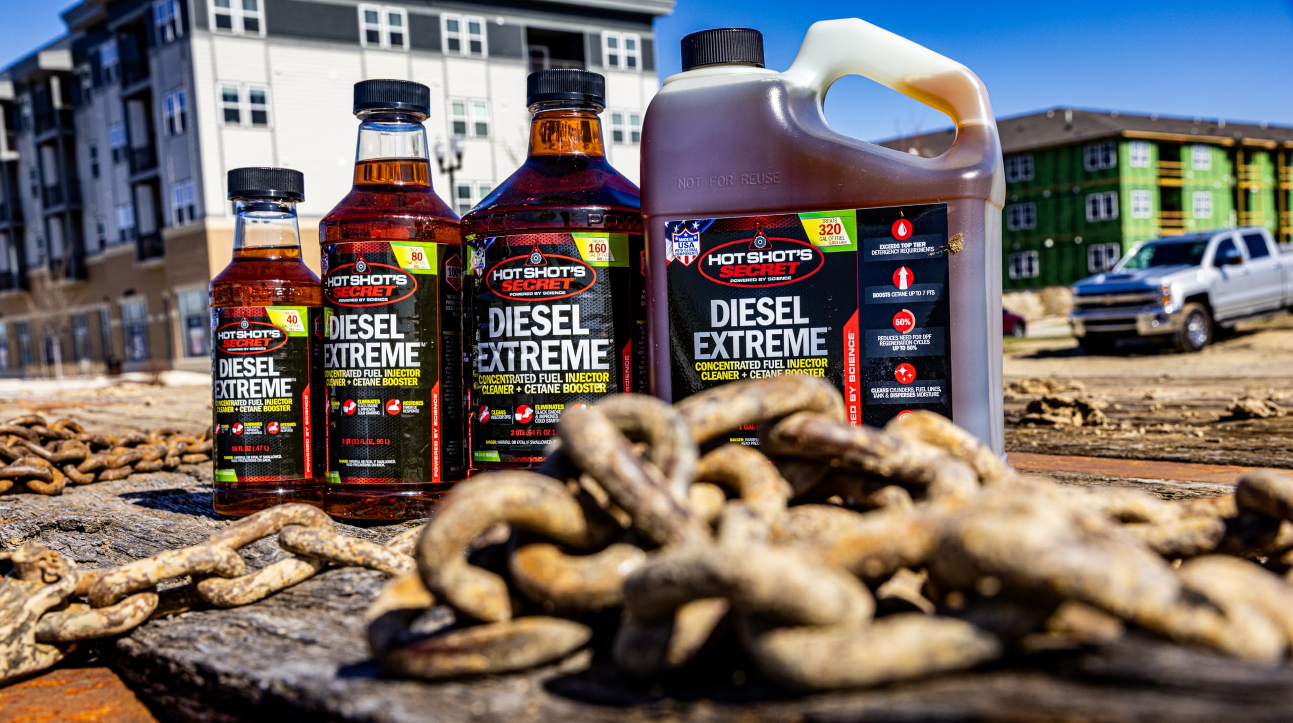 Hot Shot's Secret used during refueling at a diesel pump for convenience