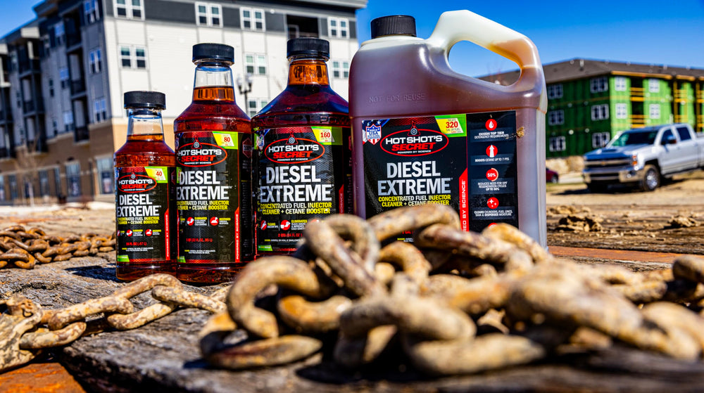 Hot Shot's Secret used during refueling at a diesel pump for convenience