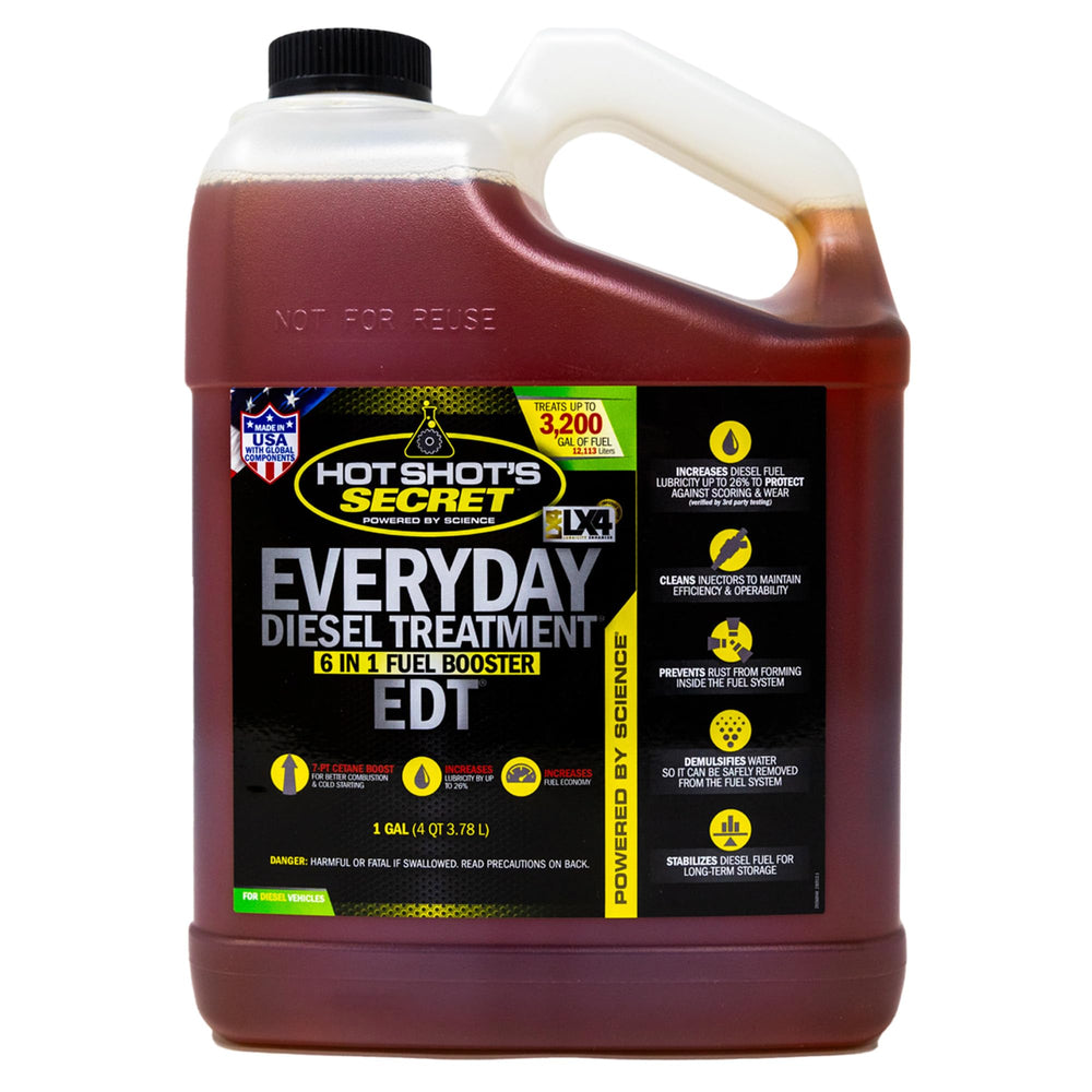 Hot Shot's Secret EDT 1 gallon front label displaying product benefits