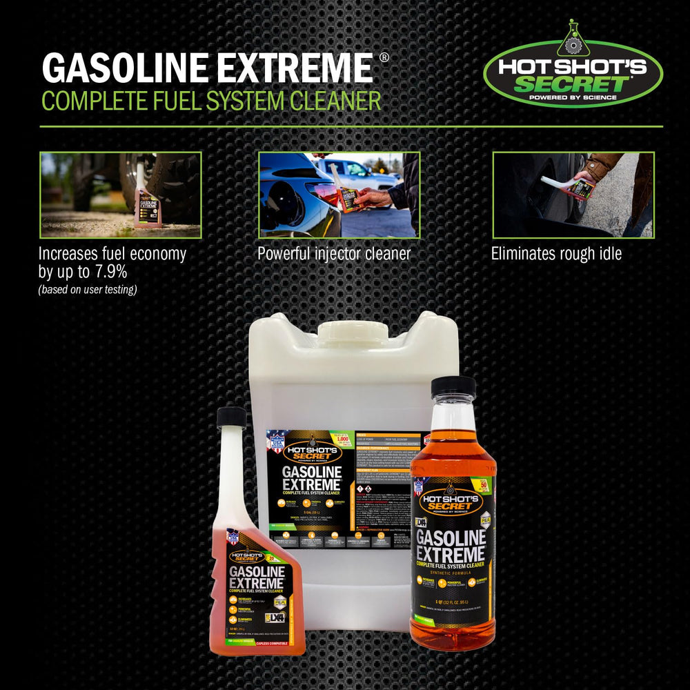 Hot Shot's Secret close-up showing deposit removal benefit for cleaner injectors