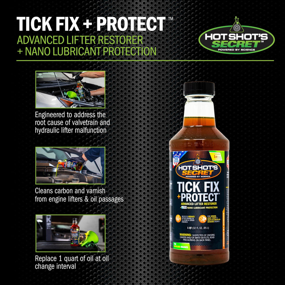 Hot Shot's Secret being poured into engine oil fill to restore lifter function