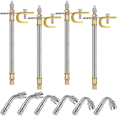 Hotop kit front view showing braided hoses and brass extenders for easy inflation