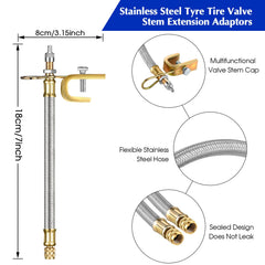 Close-up of Hotop stainless-steel braided hose and copper nut for durable reach