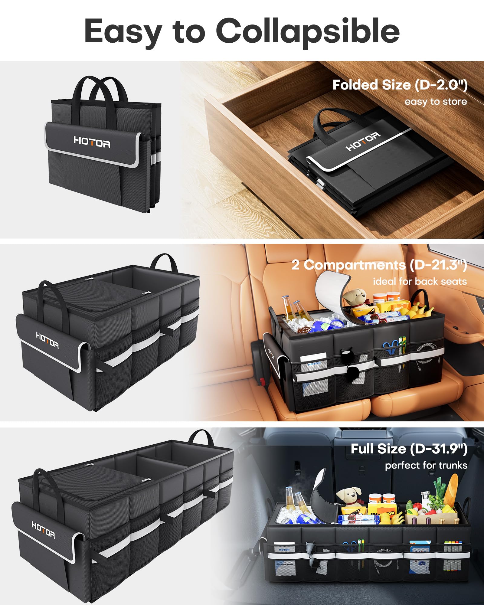 HOTOR heavy-duty handle and reinforced stitching for easy carrying benefit