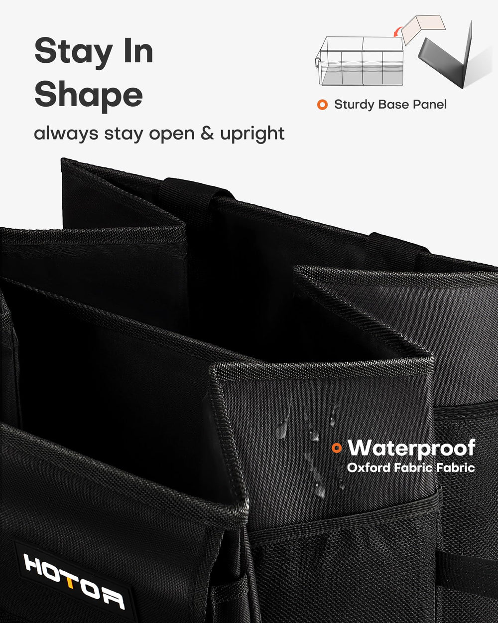 HOTOR reinforced handle detail for comfortable carrying of heavy loads