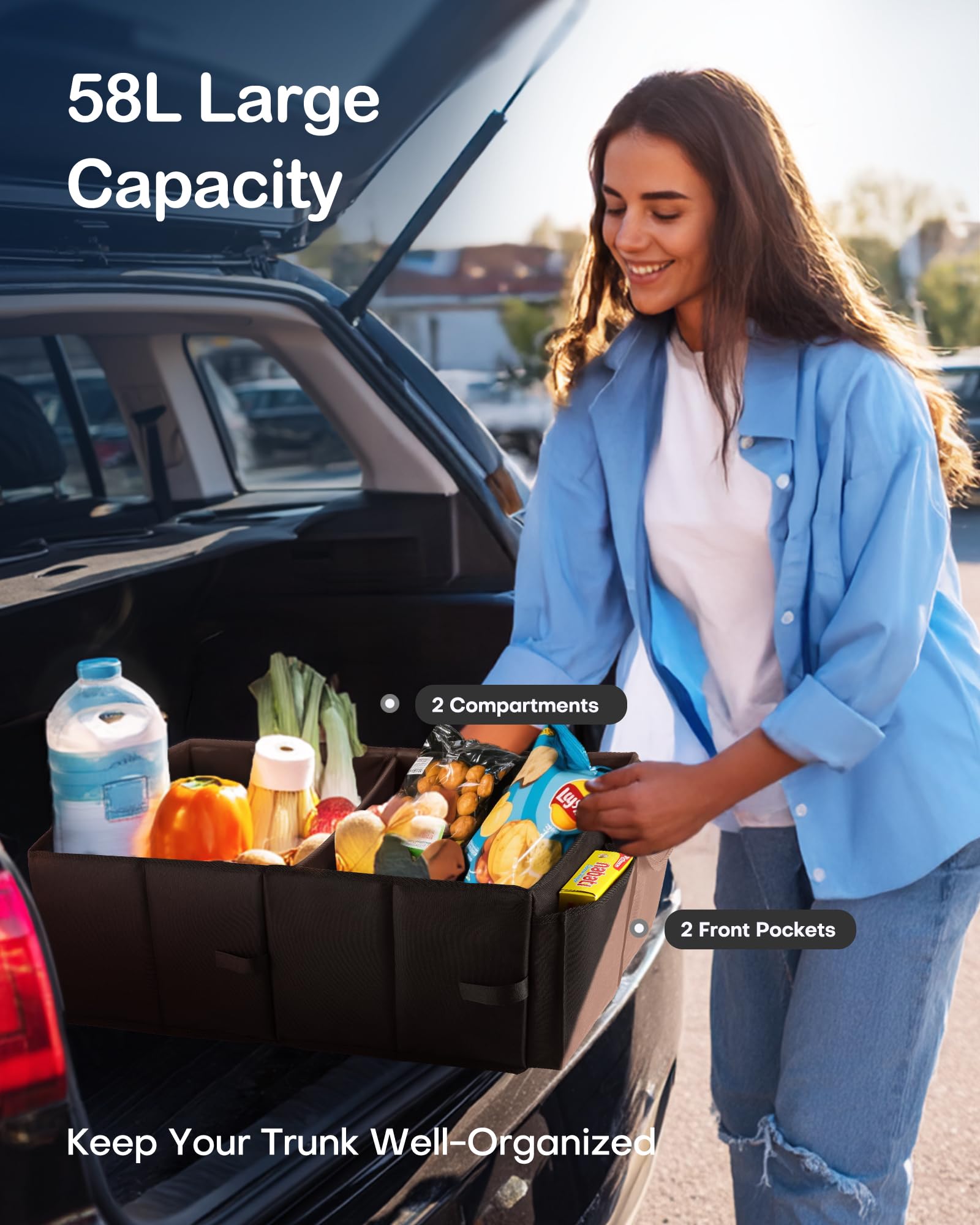 HOTOR open top displaying two large compartments for organized storage