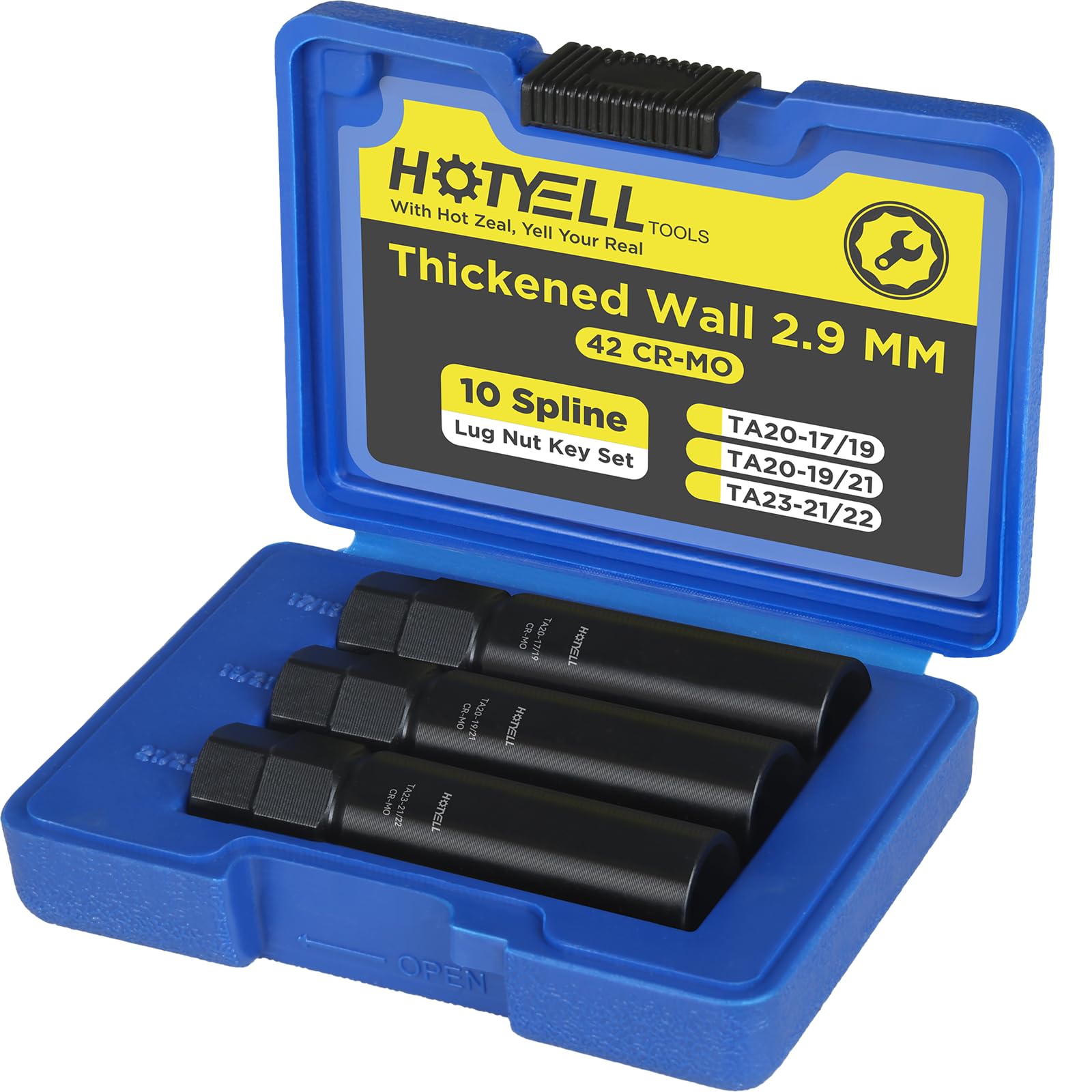 HOTYELL front view of 10-spline lug key showing fit and durability benefit
