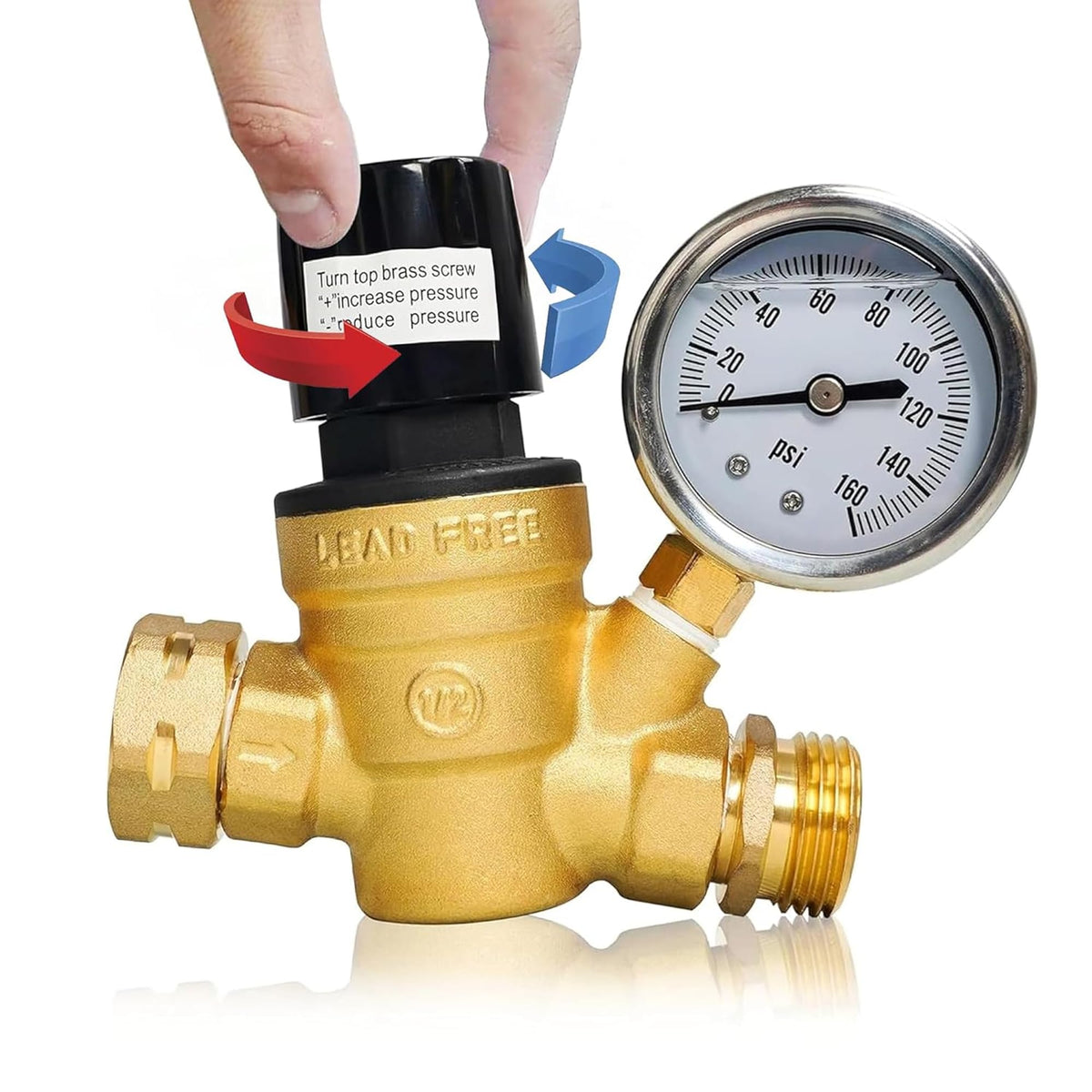 Hourleey front view regulator showing robust brass body and ports for reliable protection