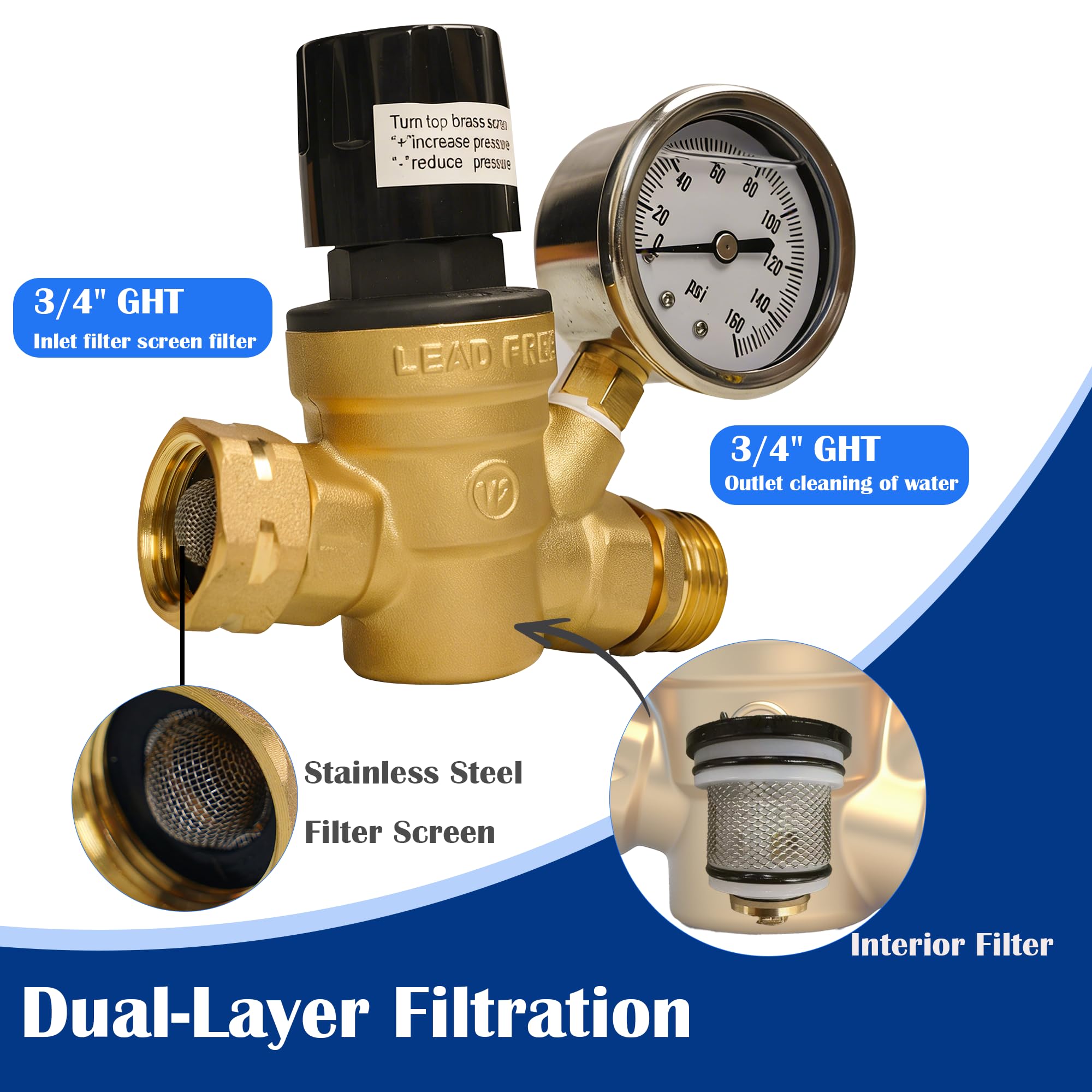 Hourleey pressure gauge detail giving visible PSI readout for accurate pressure control